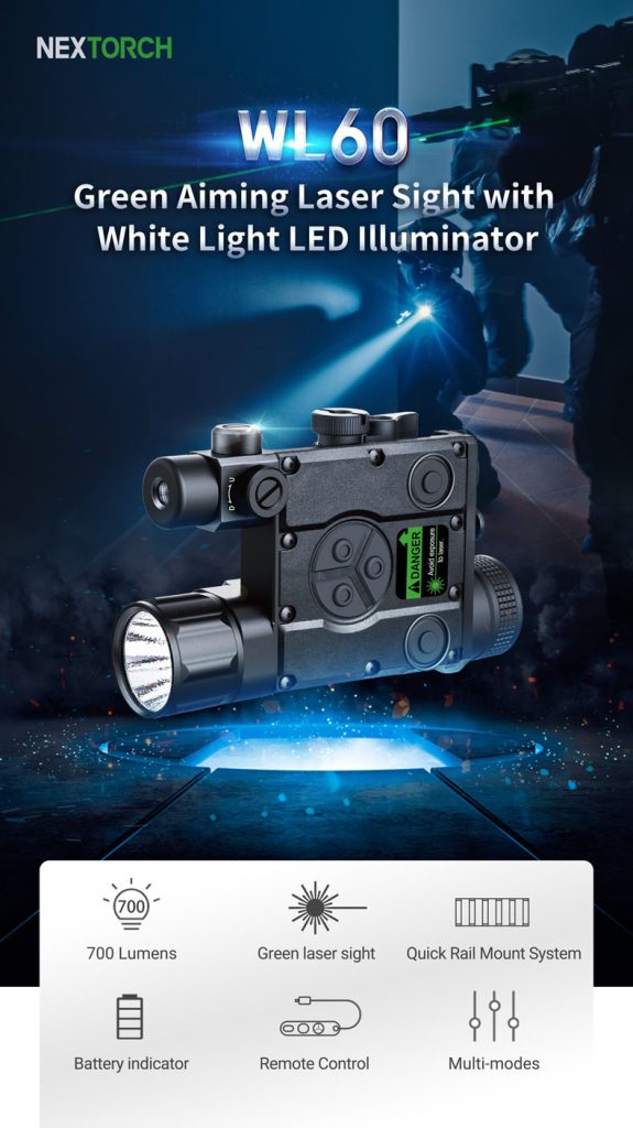 WL60 Green Aiming Laser Sight with White Light LED